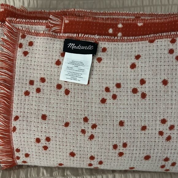 Madewell orange and White Polka Dot Scarf - Picture 7 of 7